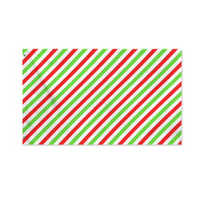 Christmas Candy Cane Striped Print Polyester Flag