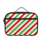Christmas Candy Cane Striped Print Portable Lunch Bag