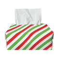 Christmas Candy Cane Striped Print Rectangle Tissue Box Cover
