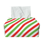 Christmas Candy Cane Striped Print Rectangle Tissue Box Cover