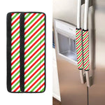Christmas Candy Cane Striped Print Refrigerator Handle Covers