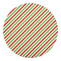 Christmas Candy Cane Striped Print Round Blanket