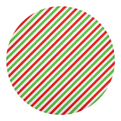 Christmas Candy Cane Striped Print Round Blanket