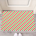 Christmas Candy Cane Striped Print Rubber Doormat