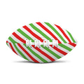 Christmas Candy Cane Striped Print Rugby Ball