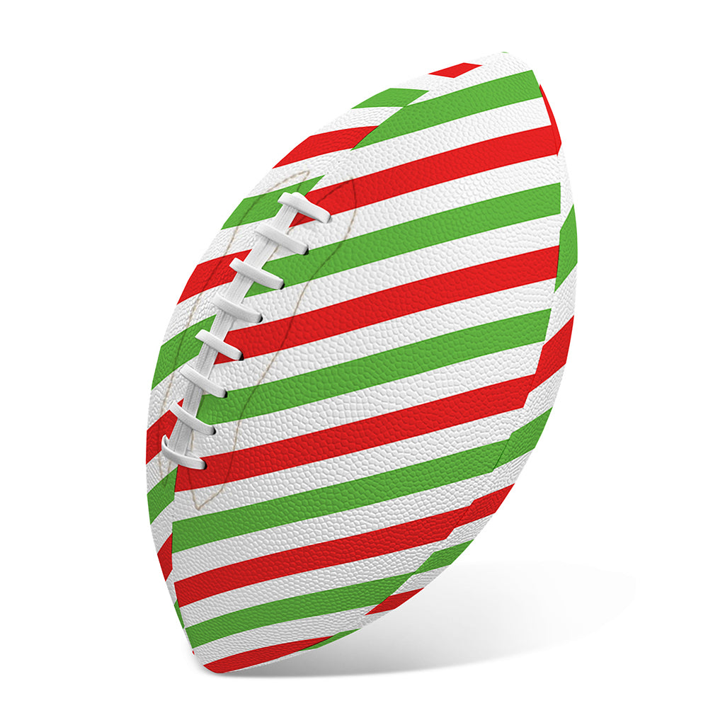 Christmas Candy Cane Striped Print Rugby Ball
