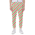 Christmas Candy Cane Striped Print Joggers