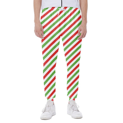Christmas Candy Cane Striped Print Scuba Joggers