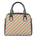 Christmas Candy Cane Striped Print Shoulder Handbag