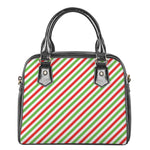 Christmas Candy Cane Striped Print Shoulder Handbag