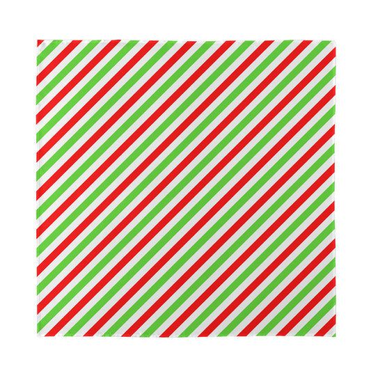 Christmas Candy Cane Striped Print Silk Bandana