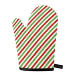Christmas Candy Cane Striped Print Single Oven Mitt