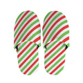 Christmas Candy Cane Striped Print Slippers