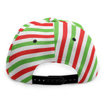 Christmas Candy Cane Striped Print Snapback Cap