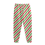 Christmas Candy Cane Striped Print Sweatpants