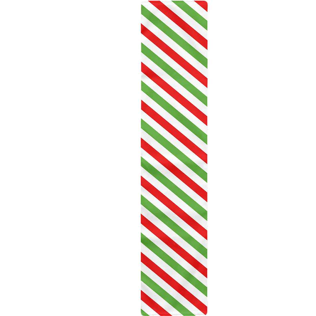 Christmas Candy Cane Striped Print Table Runner