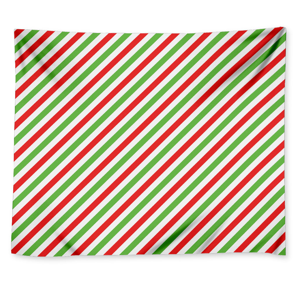 Christmas Candy Cane Striped Print Tapestry