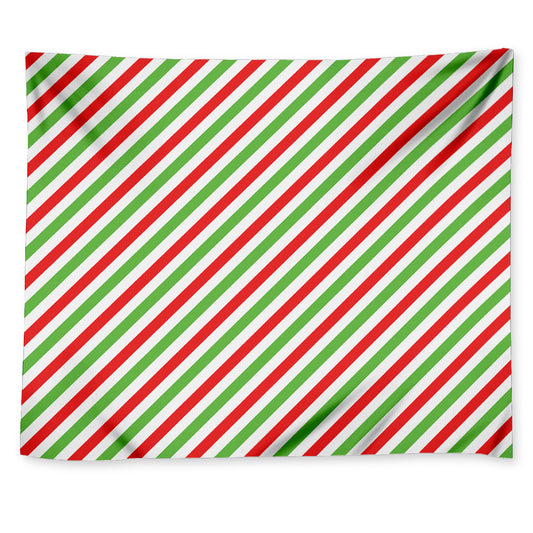 Christmas Candy Cane Striped Print Tapestry