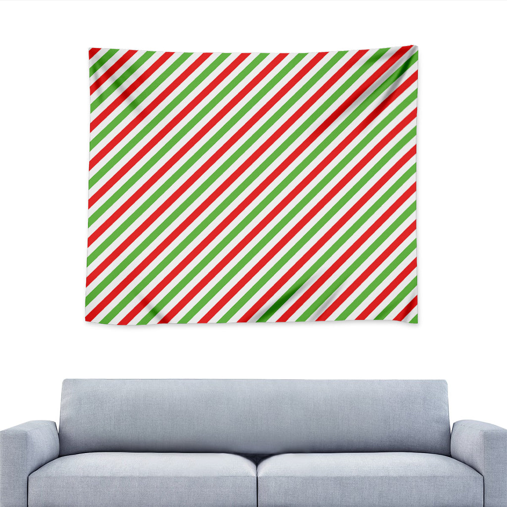 Christmas Candy Cane Striped Print Tapestry