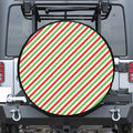 Christmas Candy Cane Striped Print Tire Cover