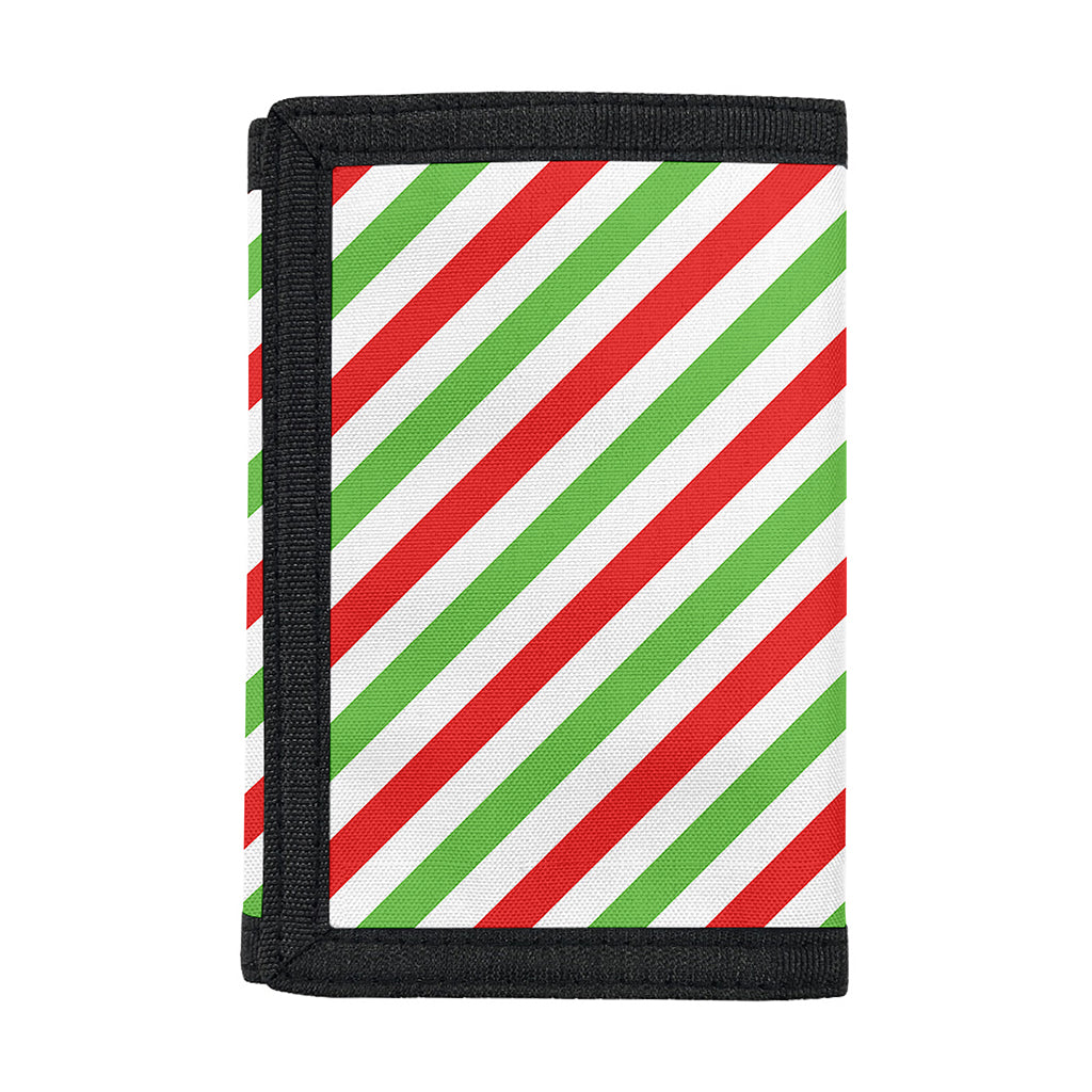 Christmas Candy Cane Striped Print Trifold Wallet