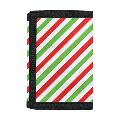 Christmas Candy Cane Striped Print Trifold Wallet