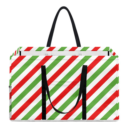 Christmas Candy Cane Striped Print Utility Tote Bag