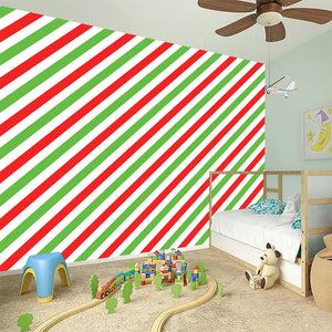 Christmas Candy Cane Striped Print Wall Sticker