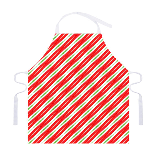 Christmas Candy Cane Stripes Print Adjustable Apron