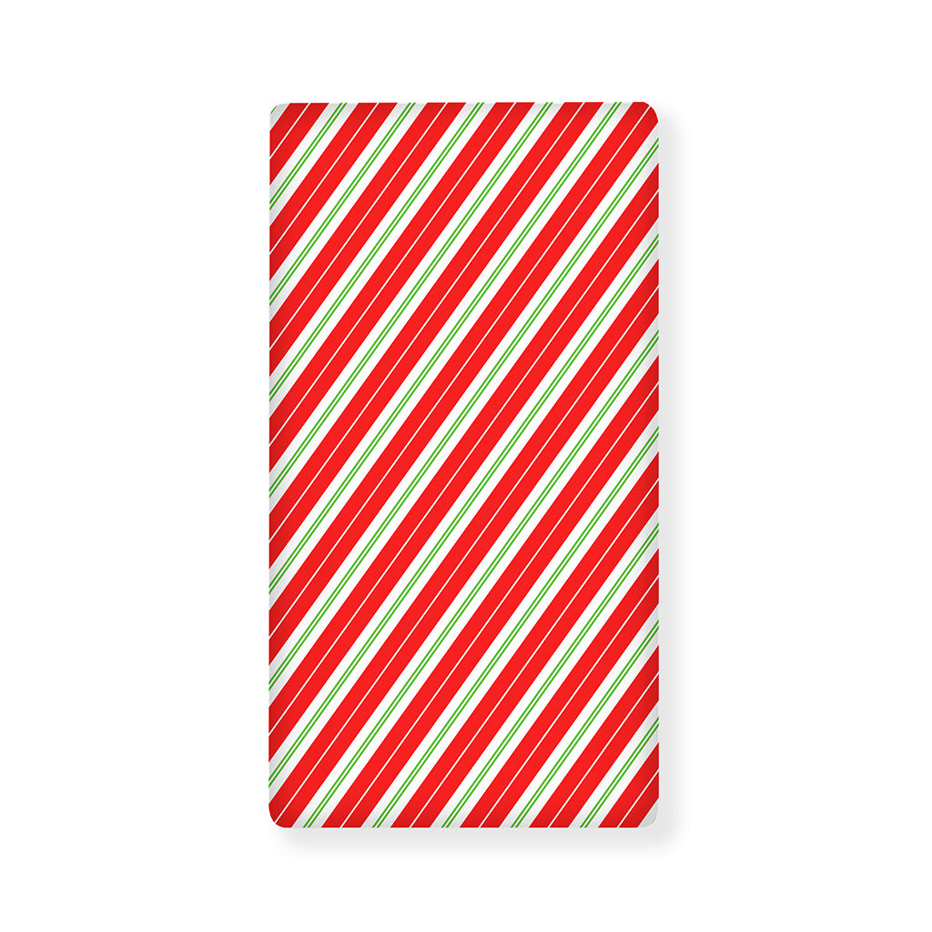 Christmas Candy Cane Stripes Print Baby Crib Sheet