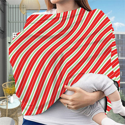 Christmas Candy Cane Stripes Print Baby Seat Cover