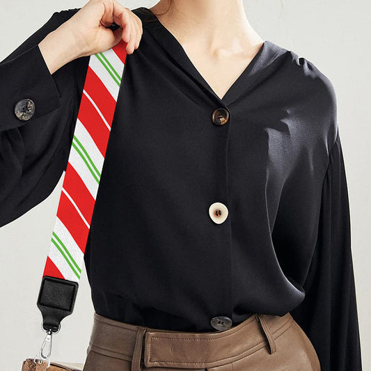 Christmas Candy Cane Stripes Print Bag Strap