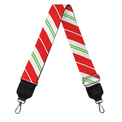 Christmas Candy Cane Stripes Print Bag Strap