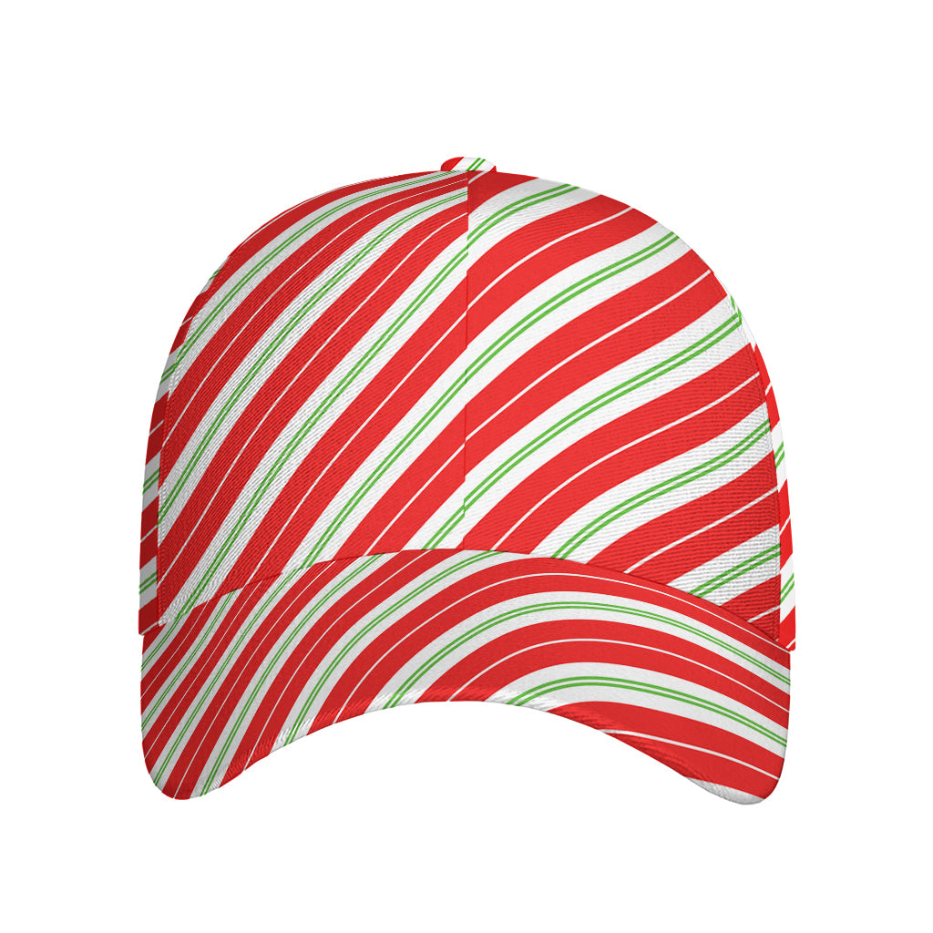 Christmas Candy Cane Stripes Print Baseball Cap