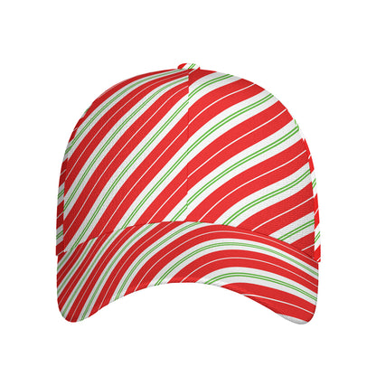 Christmas Candy Cane Stripes Print Baseball Cap