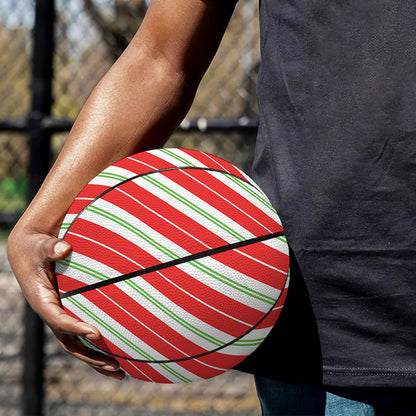 Christmas Candy Cane Stripes Print Basketball