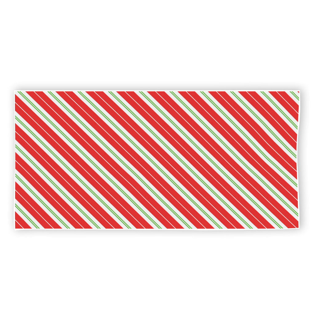 Christmas Candy Cane Stripes Print Beach Towel