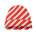 Christmas Candy Cane Stripes Print Beanie