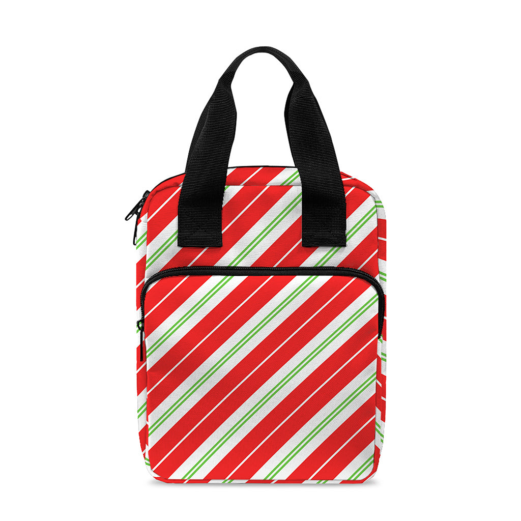 Christmas Candy Cane Stripes Print Bible Tote Bag