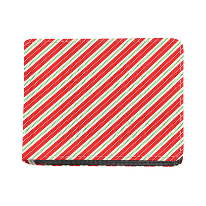 Christmas Candy Cane Stripes Print Bifold Wallet
