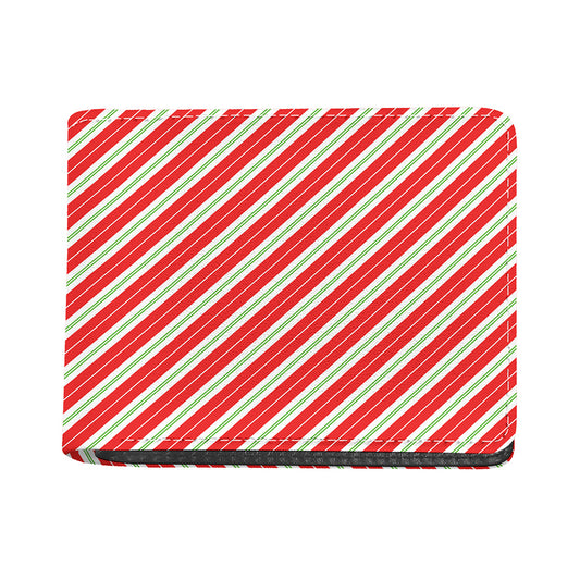 Christmas Candy Cane Stripes Print Bifold Wallet