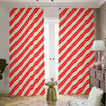 Christmas Candy Cane Stripes Print Dimout Pencil Pleat Curtains