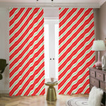 Christmas Candy Cane Stripes Print Blackout Pencil Pleat Curtains