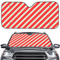 Christmas Candy Cane Stripes Print Car Windshield Sun Shade