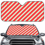 Christmas Candy Cane Stripes Print Car Windshield Sun Shade