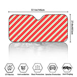 Christmas Candy Cane Stripes Print Car Windshield Sun Shade