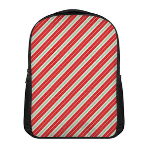 Christmas Candy Cane Stripes Print Casual Backpack