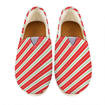 Christmas Candy Cane Stripes Print Casual Shoes