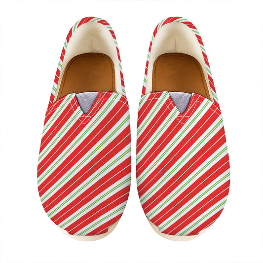 Christmas Candy Cane Stripes Print Casual Shoes