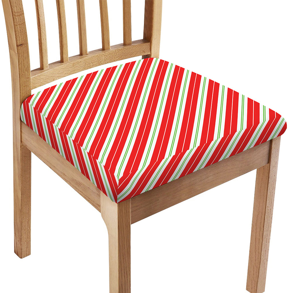 Christmas Candy Cane Stripes Print Chair Cushion Cover
